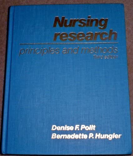 Nursing research: Principles and methods