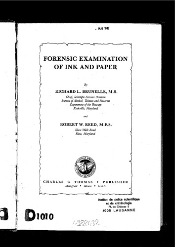 Forensic Examination Of Ink And Paper