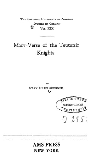 Mary Verse Of The Teutonic Knights