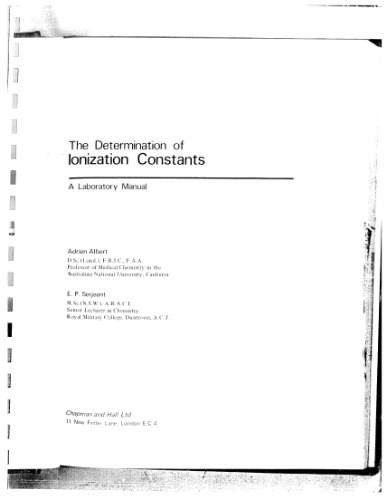 The Determination Of Ionization Constants