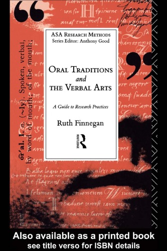 Oral Traditions and the Verbal Arts