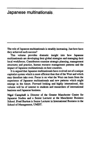 Japanese Multinationals