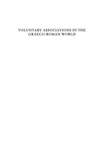 Voluntary Associations in the Graeco-Roman World