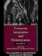 European Integration and Disintegration