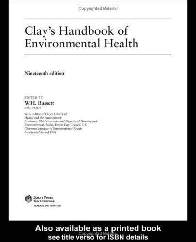 Clay's Handbook of Environmental Health