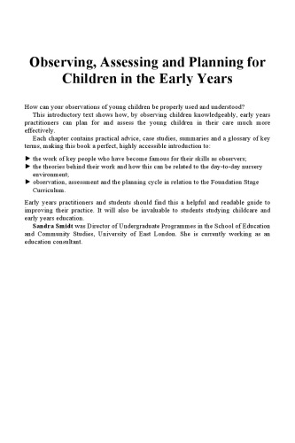 Observing, Assessing and Planning for Children in the Early Years