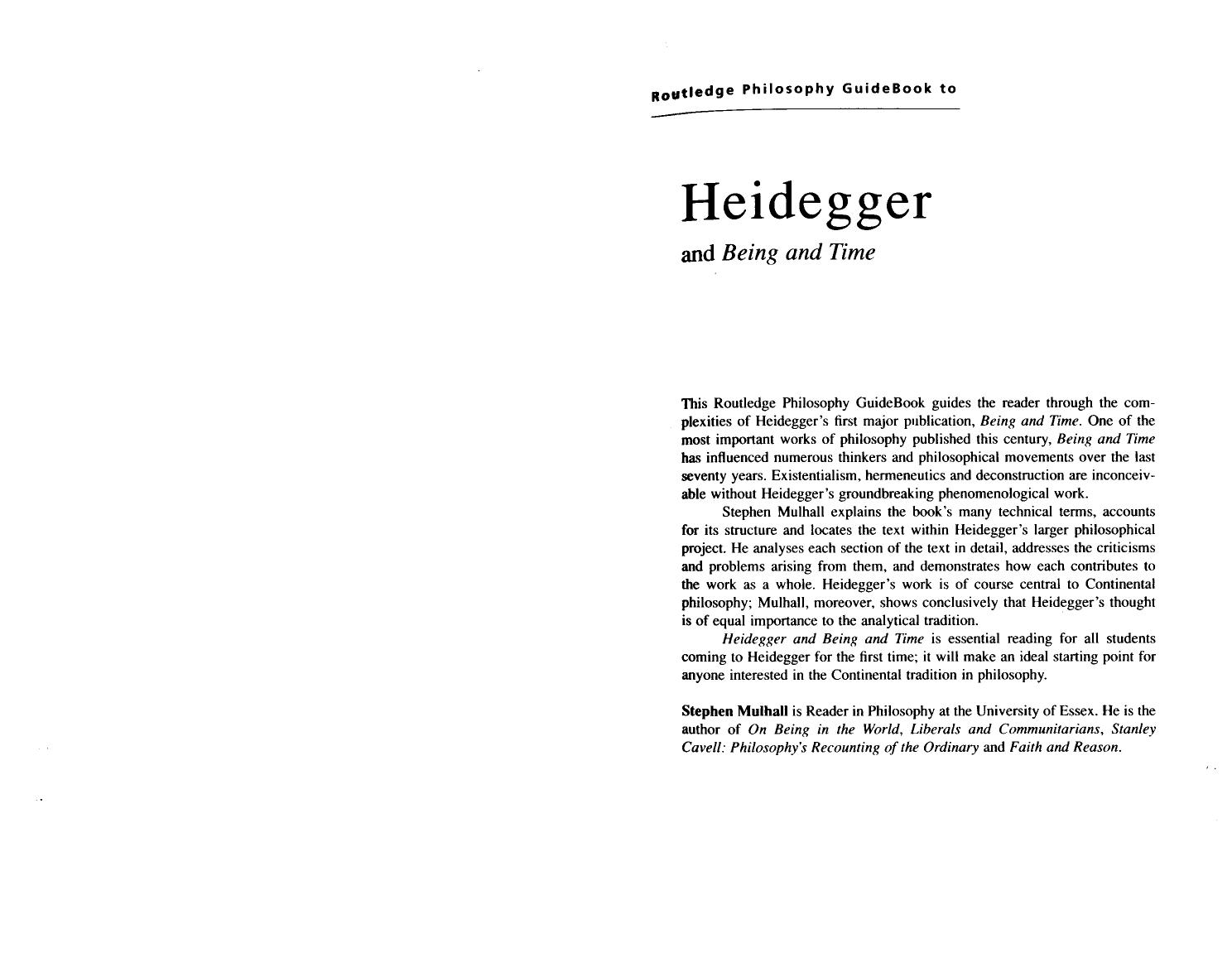 The Routledge Guidebook to Heidegger's Being and Time