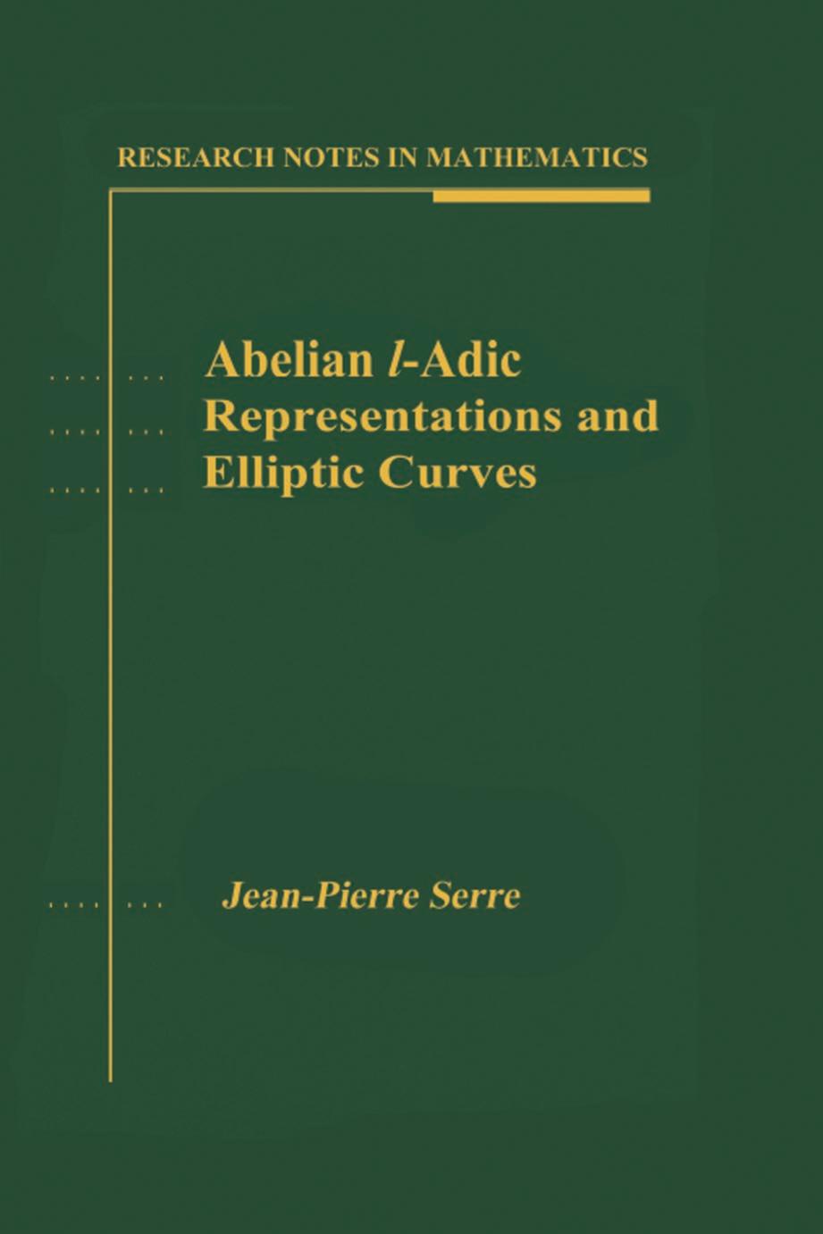 Abelian l-Adic Representations and Elliptic Curves