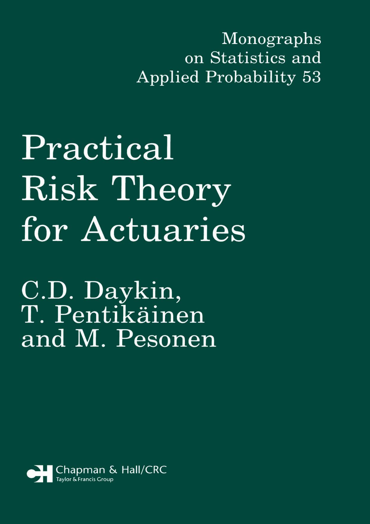 Practical risk theory for actuaries