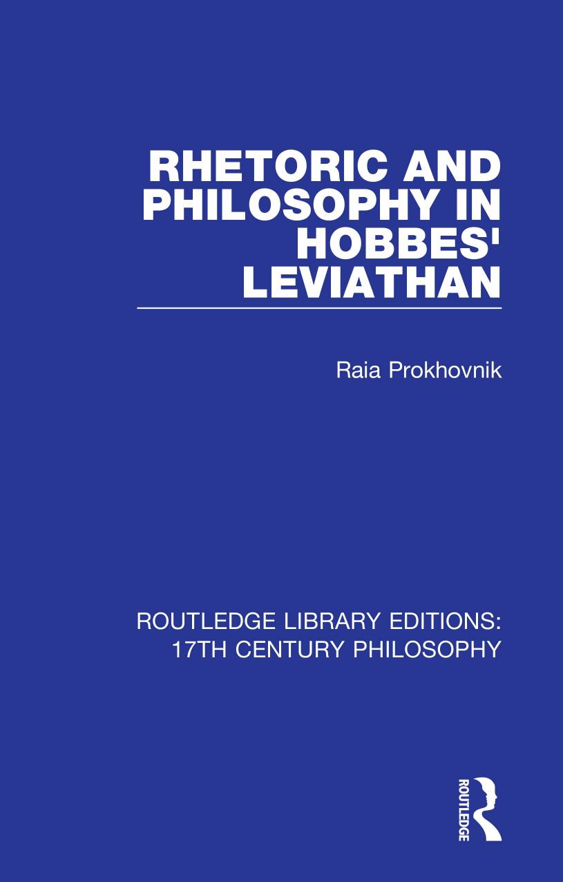 RHETORIC AND PHILOSOPHY IN HOBBES' LEVIATHAN