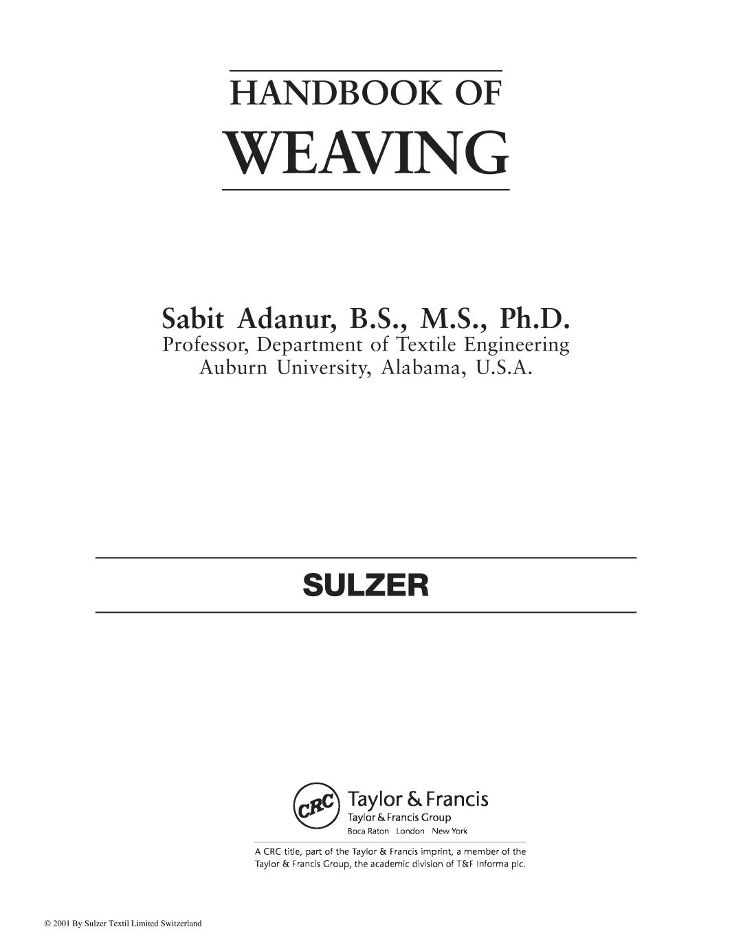 Handbook of Weaving