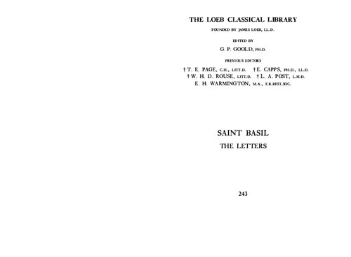 Letters (Loeb Classical Library)