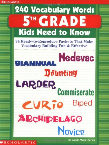 240 Vocabulary Words 5th Grade Kids Need To Know