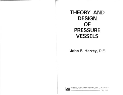 Theory And Design Of Pressure Vessels