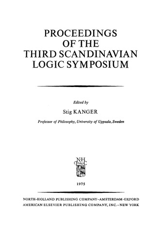 Proceedings Of The Third Scandinavian Logic Symposium