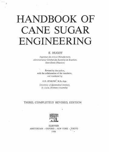 Handbook of Cane Sugar Engineering