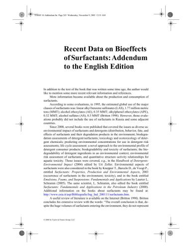 Analysis and Fate of Surfactants in the Aquatic Environment, 40