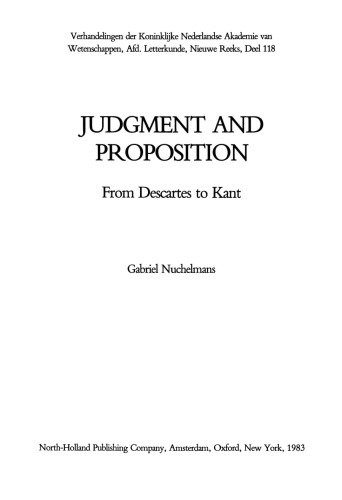 Judgment and Proposition