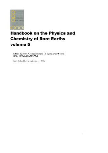 Handbook on the Physics and Chemistry of Rare Earths, Volume 5