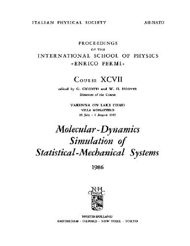 Molecular-Dynamics Simulation of Statistical-Mechanical Systems