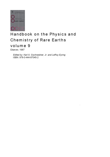 Handbook on the Physics and Chemistry of Rare Earths, Volume 9