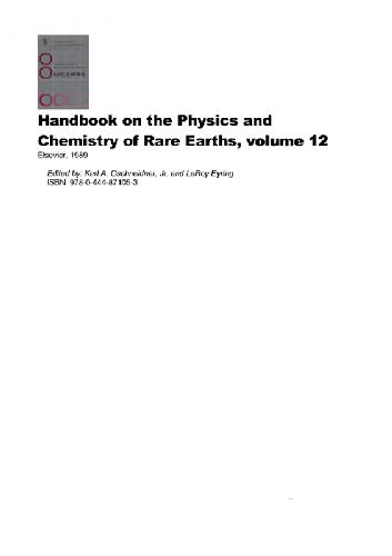 Handbook on the Physics and Chemistry of Rare Earths, Volume 12