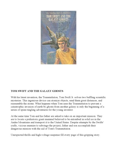 Tom Swift and the Galaxy Ghosts