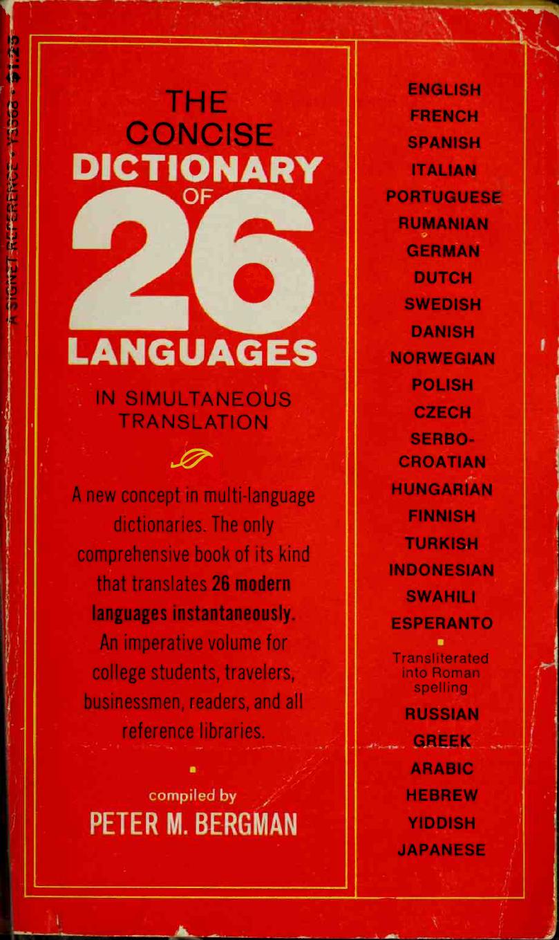 Concise Dictionary of 26 Languages