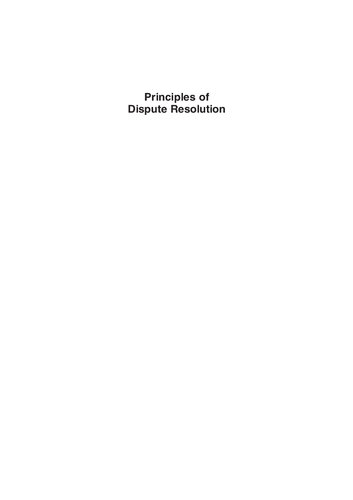 Principles of dispute resolution