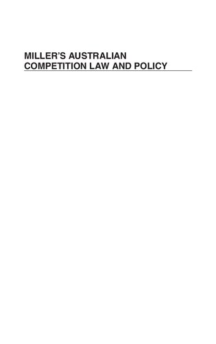 Miller's Australian Competition Law & Policy.