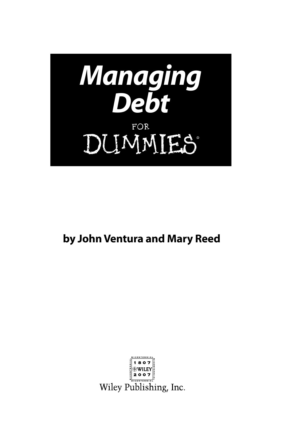 Managing Debt For Dummies