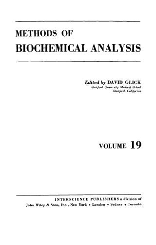 Methods of biochemical analysis. Vol. 19