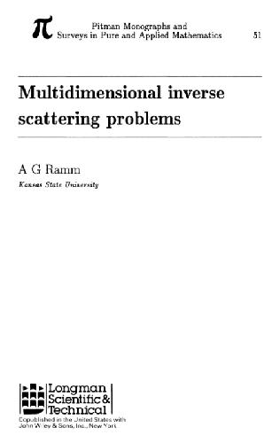 Multidimensional Inverse Scattering Problems