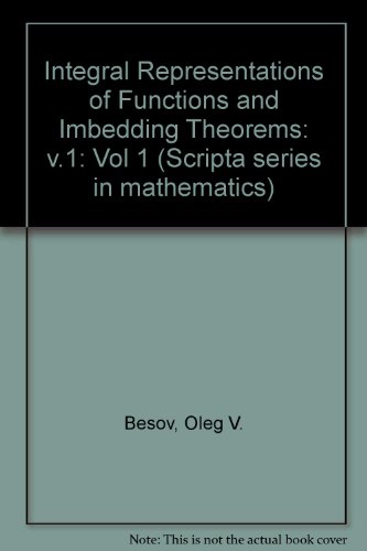 Integral Representations of Functions and Imbedding Theorems