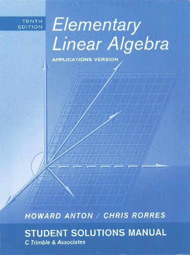 Elementary Linear Algebra Applications Version Student Solution Manual