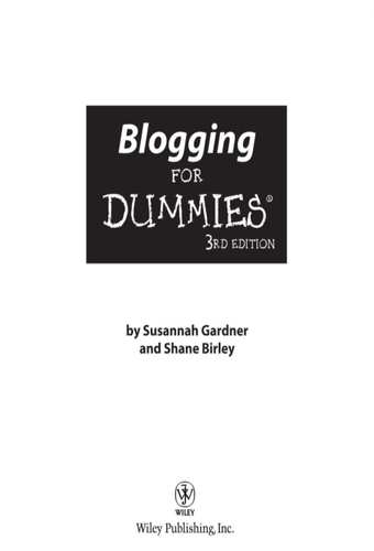 Blogging For Dummies, 3rd Edition