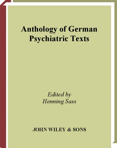 Anthology of German Psychiatric Texts