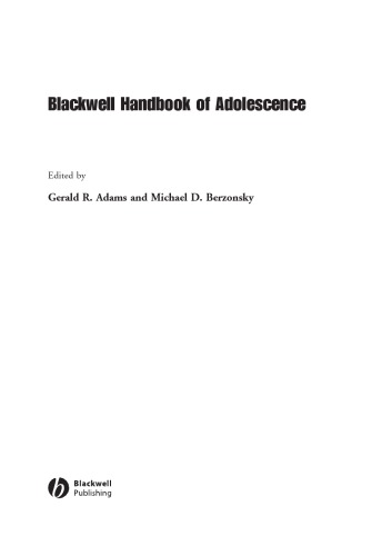 Blackwell Handbook of Adolescence