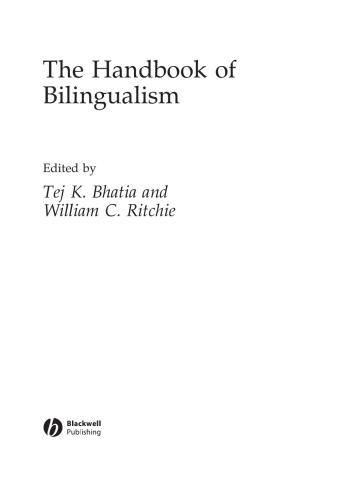 The Handbook of Bilingualism