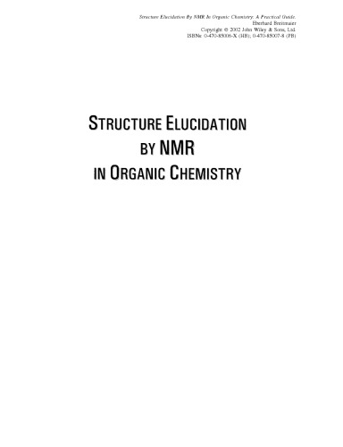 Structure elucidation by NMR in organic chemistry : a practical guide.