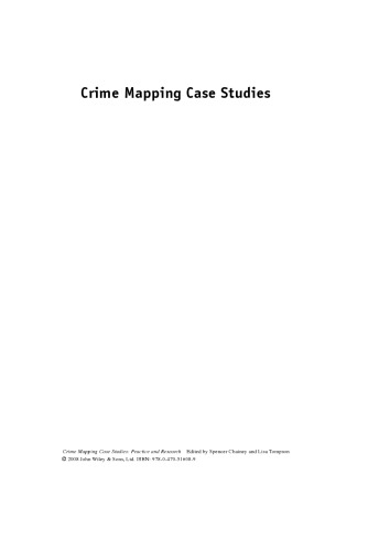 Crime Mapping Case Studies Practice and Research