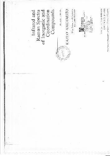 Infrared And Raman Spectra Of Inorganic And Coordination Compounds