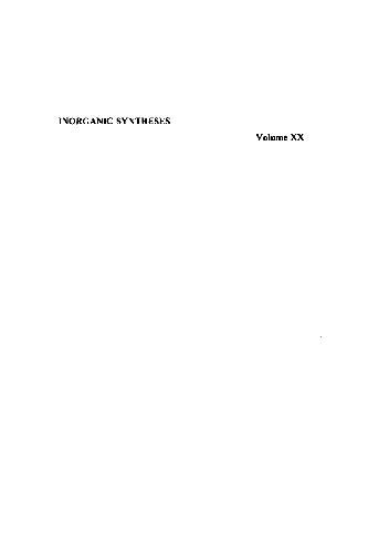 Inorganic Syntheses Volume Xx (Volume 20)