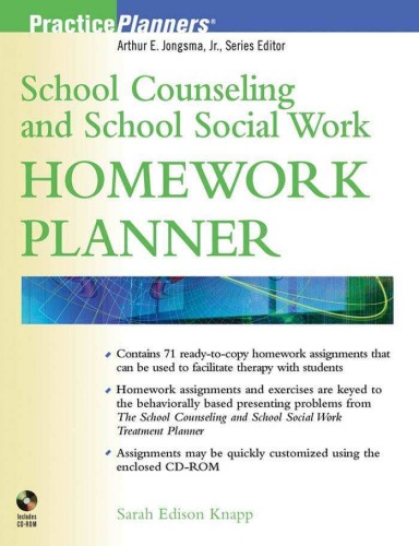 School Counseling and School Social Work Homework Planner (PracticePlanners)