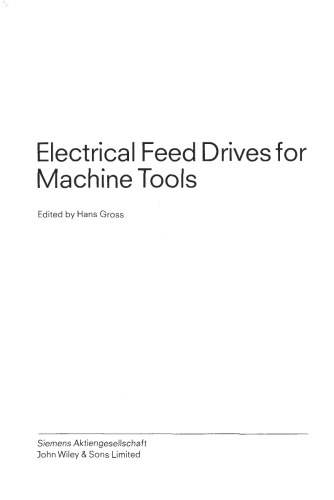 Electrical Feeddrives for Machine Tools