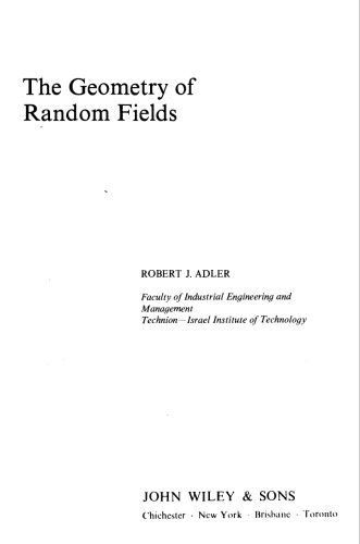 The Geometry Of Random Fields