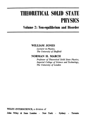 Theoretical Solid State Physics