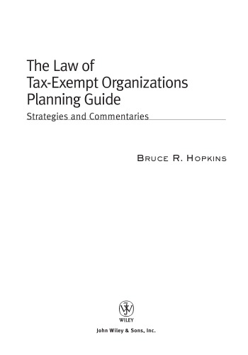 Planning Guide for the Law of Tax-Exempt Organizations