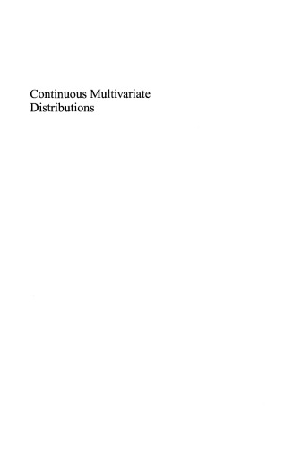 Continuous multivariate distributions. Vol. 1, Models and applications.