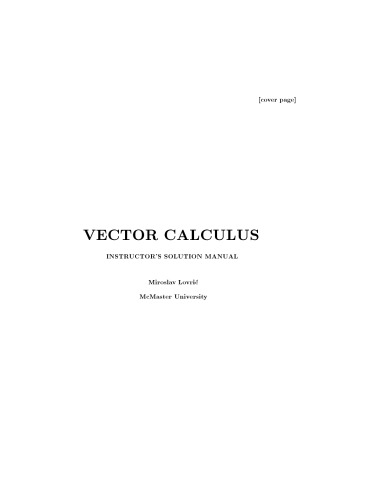 Vector Calculus